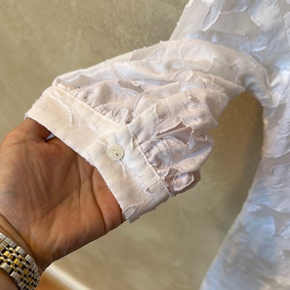 Club Monaco Sheer White Floral dress sz 8 - Picture 5 of 7